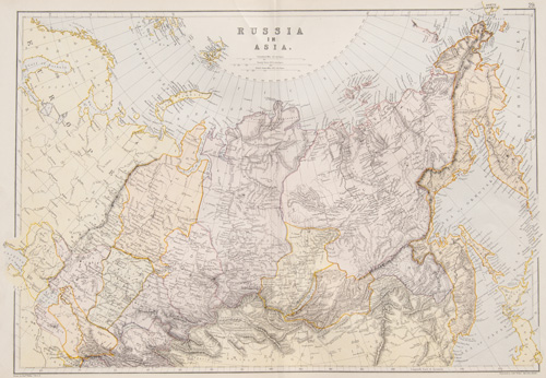 antique map of Russia and the Russian Empire